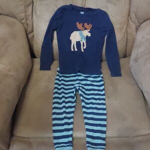 Carter's Just One You Navy and Aqua Moose Pajama Set